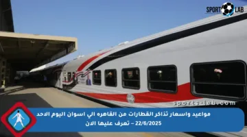 مواعيد وأسعار تذاكر القطارات من القاهرة إلى أسوان اليوم الأحد 22/6/2025 – تعرف عليها الآن